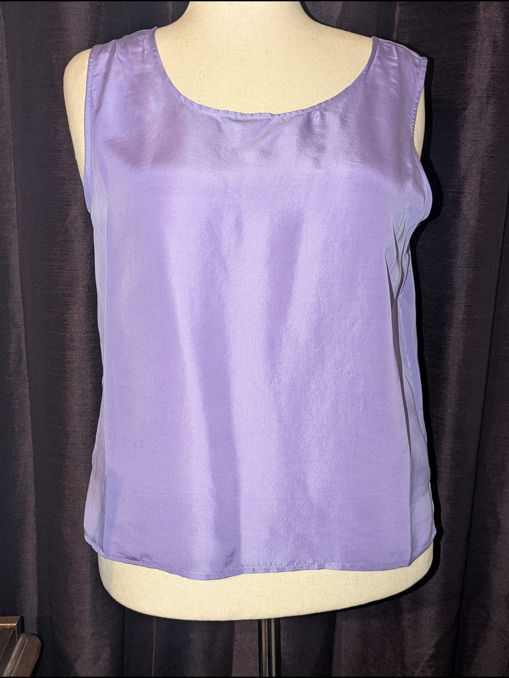 SILK LORE Lavender Silk Sleeveless Camisole Lg NWT